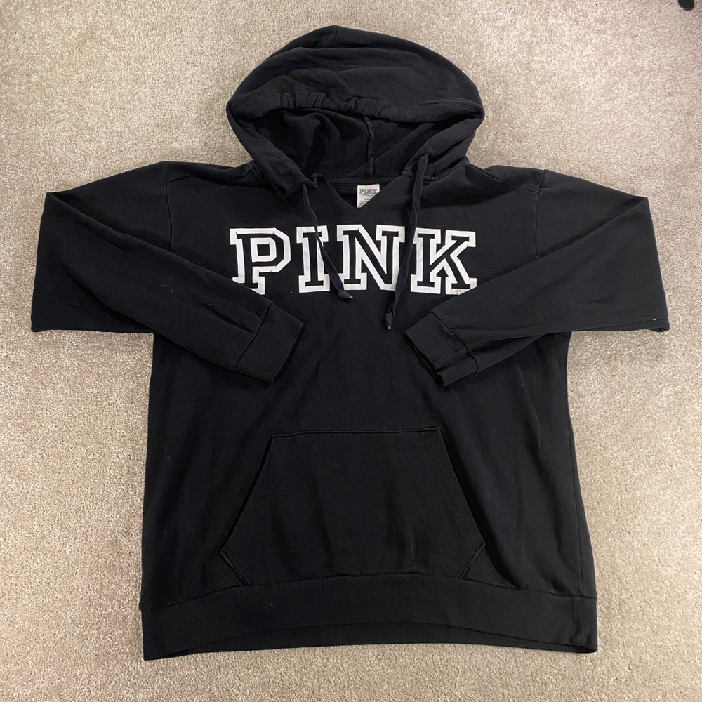 PINK Victoria's Secret Hoodie Womens Medium Logo Graphic Pullover Loungewear